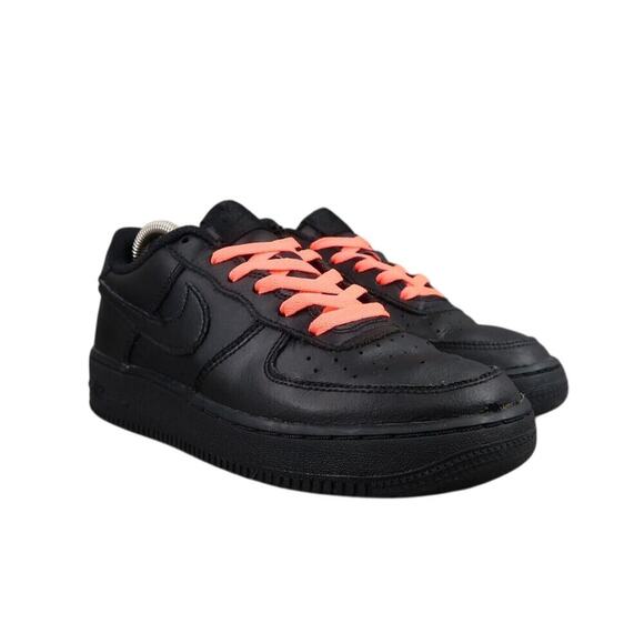 Nike Shoes Kids 6 Sneakers Air Force 1 Low LE Black GS Trainers Classic Leather - Picture 1 of 12